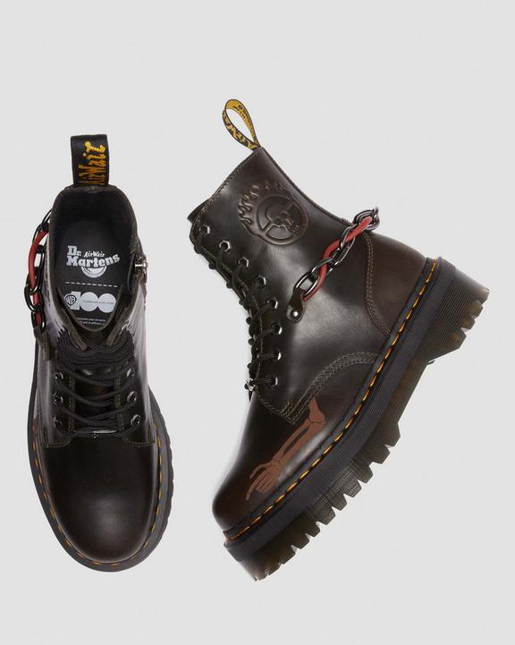 Dr. Martens Jadon Boot WB Mad Max Leather Platforms Ciemny Szare Brązowe | SN-DM84154