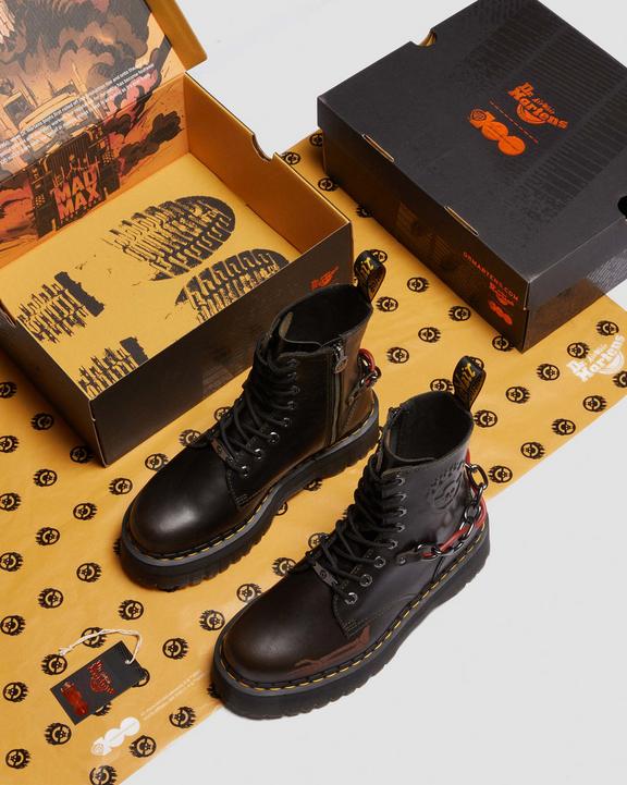 Dr. Martens Jadon Boot WB Mad Max Leather Platforms Ciemny Szare Brązowe | SN-DM84154