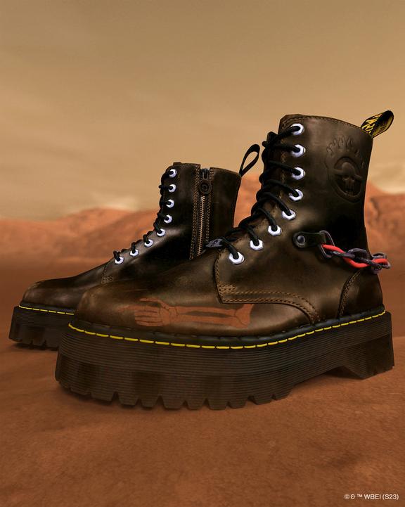 Dr. Martens Jadon Boot WB Mad Max Leather Platforms Ciemny Szare Brązowe | SN-DM84154