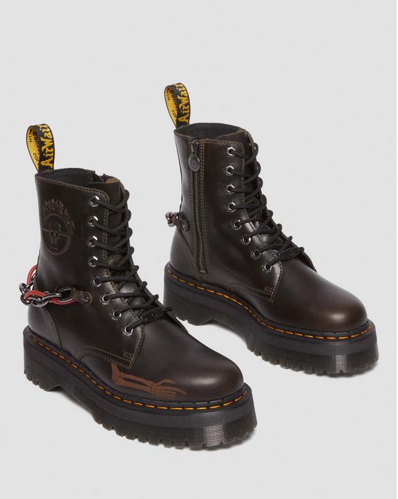 Dr. Martens Jadon Boot WB Mad Max Leather Platforms Ciemny Szare Brązowe | SN-DM84154