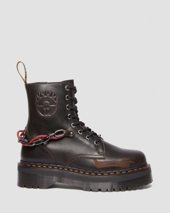 Dr. Martens Jadon Boot WB Mad Max Leather Platforms Ciemny Szare Brązowe | SN-DM84154