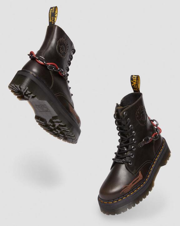 Dr. Martens Jadon Boot WB Mad Max Leather Platforms Ciemny Szare Brązowe | SN-DM84154