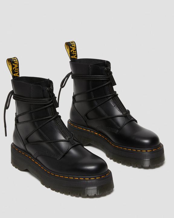 Dr. Martens Jarrick II Laced Leather Platform Boots Czarne | SN-DM84794