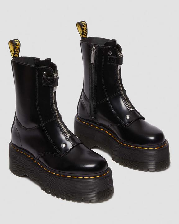 Dr. Martens Jetta Hi Max Leather Platform Boots Czarne | SN-DM84178