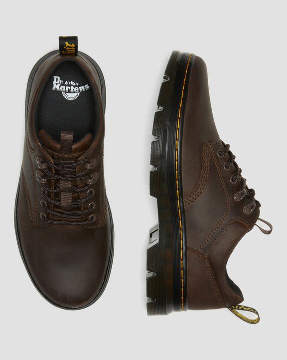 Dr. Martens Reeder Crazy Horse Leather Utility Shoes Ciemny Brązowe | SN-DM84964