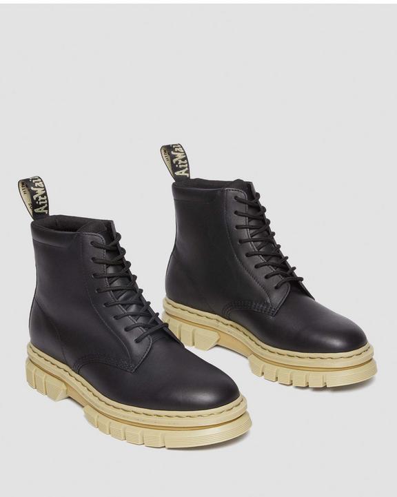 Dr. Martens Rikard Contrast Sole Platform Lace Up Boots Czarne | SN-DM84204