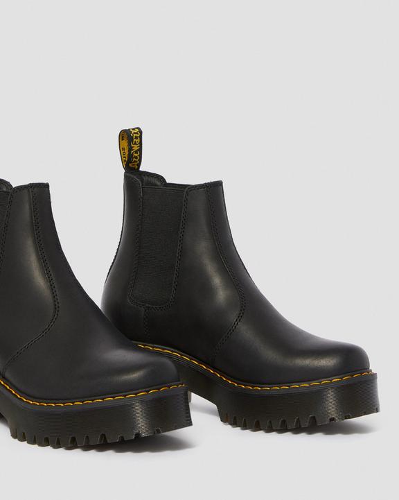 Dr. Martens Rometty Wyoming Leather Platform Chelsea Boots Czarne | SN-DM84254