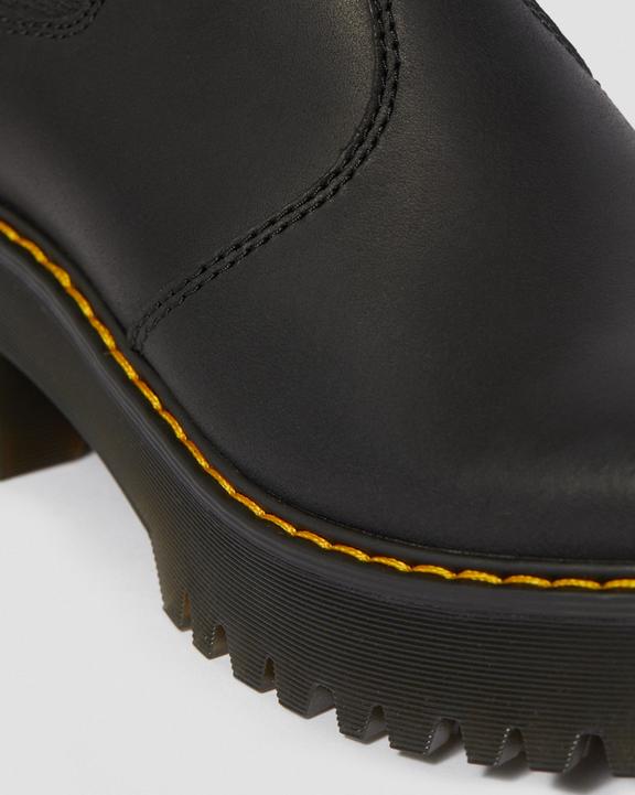 Dr. Martens Rometty Wyoming Leather Platform Chelsea Boots Czarne | SN-DM84254