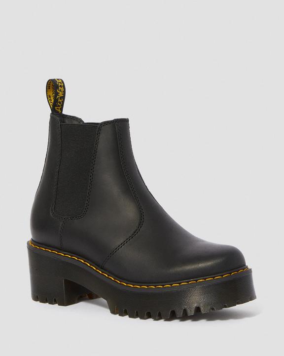 Dr. Martens Rometty Wyoming Leather Platform Chelsea Boots Czarne | SN-DM84254