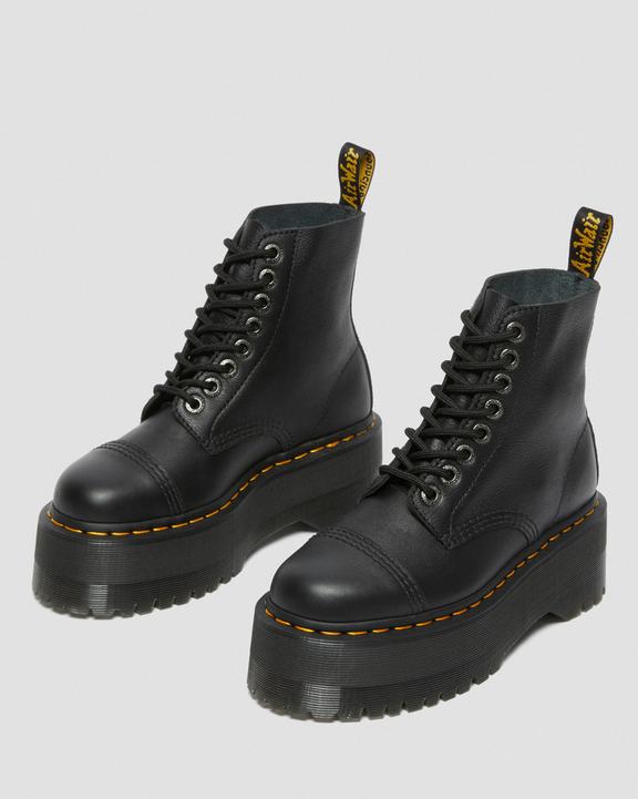 Dr. Martens Sinclair Max Pisa Leather Platform Boots Czarne | SN-DM84227