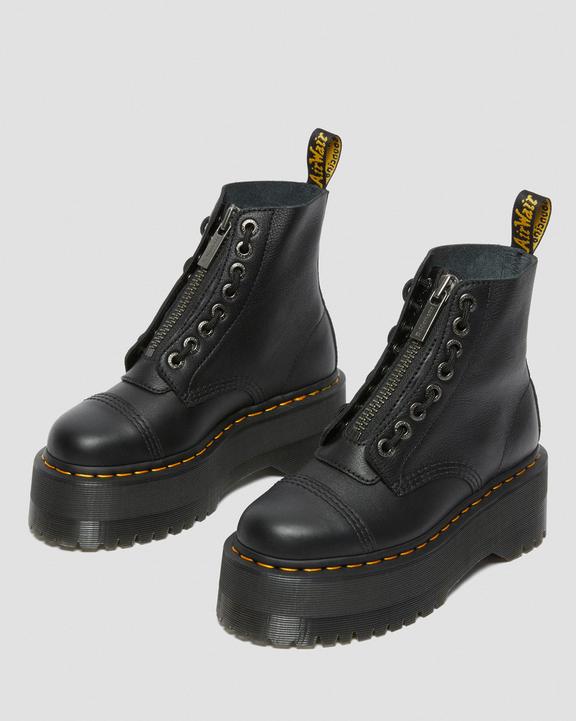 Dr. Martens Sinclair Max Pisa Leather Platform Boots Czarne | SN-DM84227