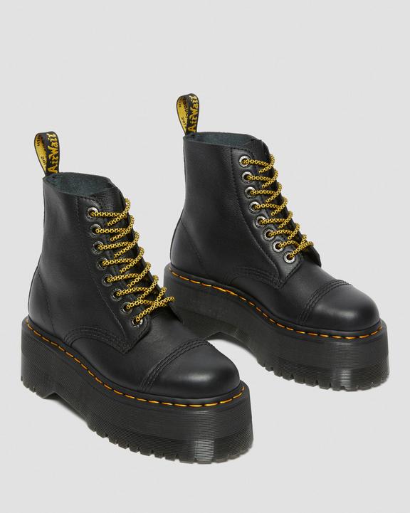 Dr. Martens Sinclair Max Pisa Leather Platform Boots Czarne | SN-DM84227