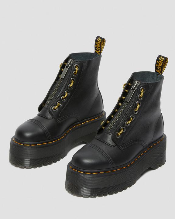 Dr. Martens Sinclair Max Pisa Leather Platform Boots Czarne | SN-DM84227