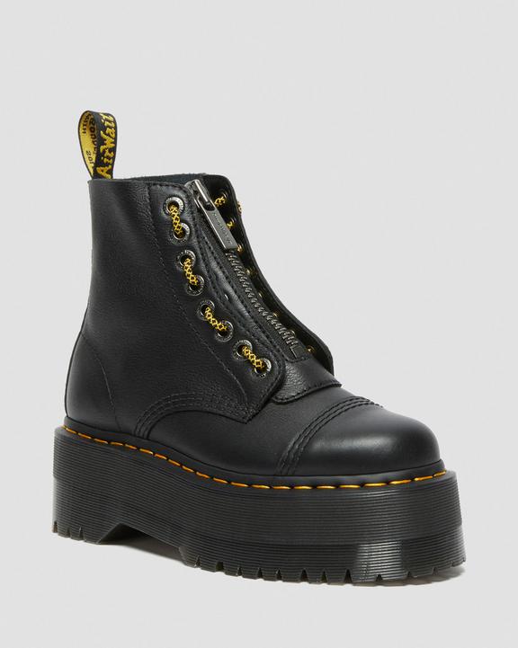 Dr. Martens Sinclair Max Pisa Leather Platform Boots Czarne | SN-DM84227