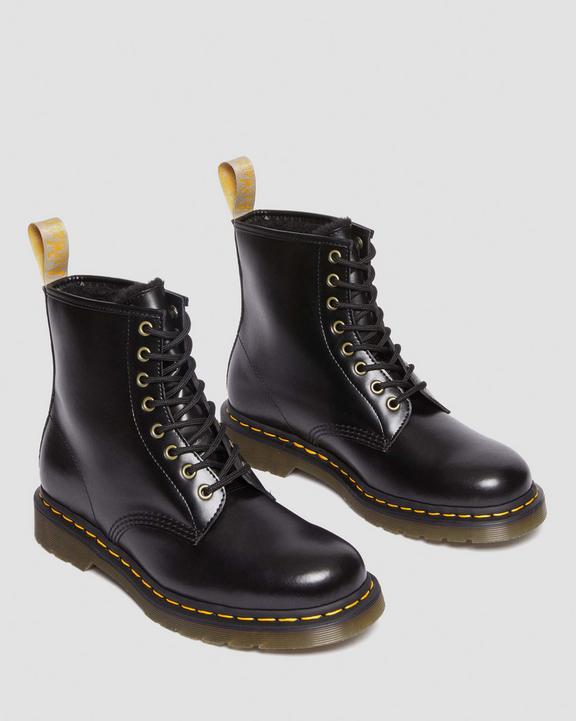 Dr. Martens Vegan 1460 Faux Fur Lined Lace Up Boots Czarne | SN-DM84296