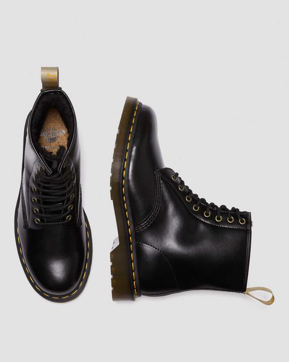 Dr. Martens Vegan 1460 Faux Fur Lined Lace Up Boots Czarne | SN-DM84296