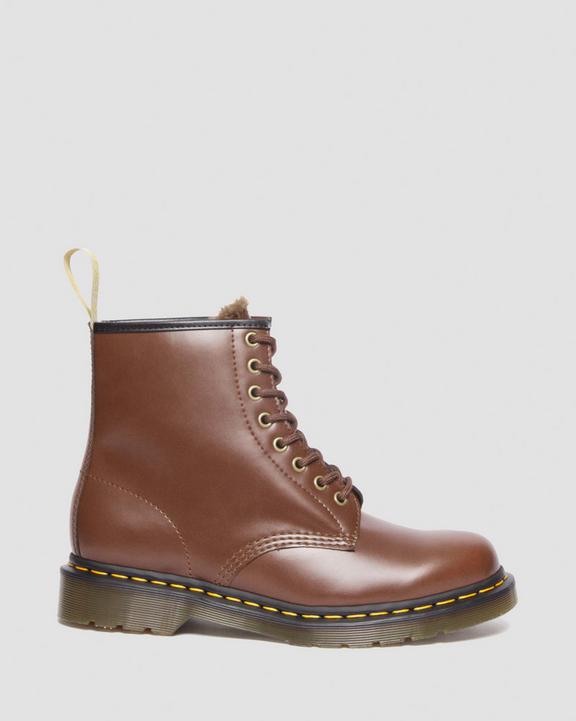 Dr. Martens Vegan 1460 Faux Fur Lined Lace Up Boots Brązowe | SN-DM84179