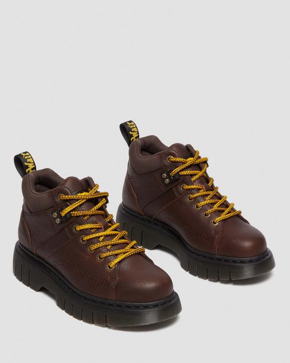 Dr. Martens Woodard Grizzly Leather Low Casual Boots Ciemny Brązowe | SN-DM84303