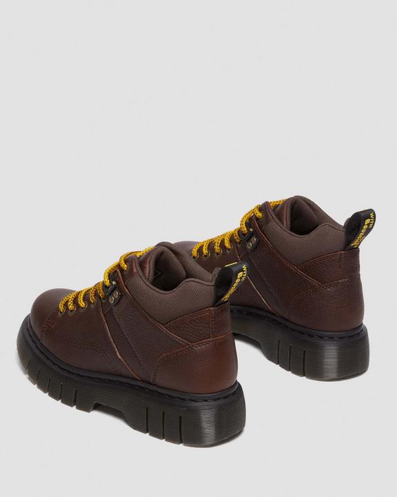 Dr. Martens Woodard Grizzly Leather Low Casual Boots Ciemny Brązowe | SN-DM84303