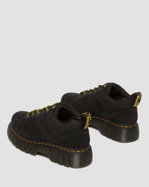 Dr. Martens Woodard Tumbled Nubuck Leather Low Casual Boots Czarne | SN-DM84966