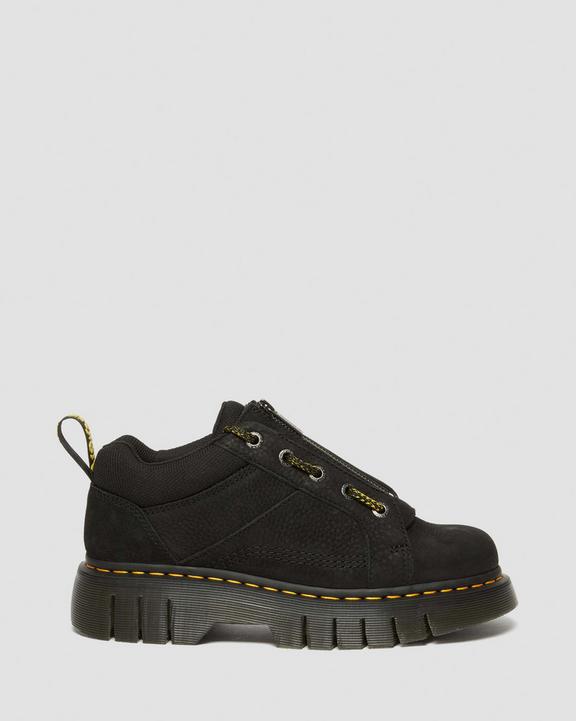 Dr. Martens Woodard Tumbled Nubuck Leather Low Casual Boots Czarne | SN-DM84966